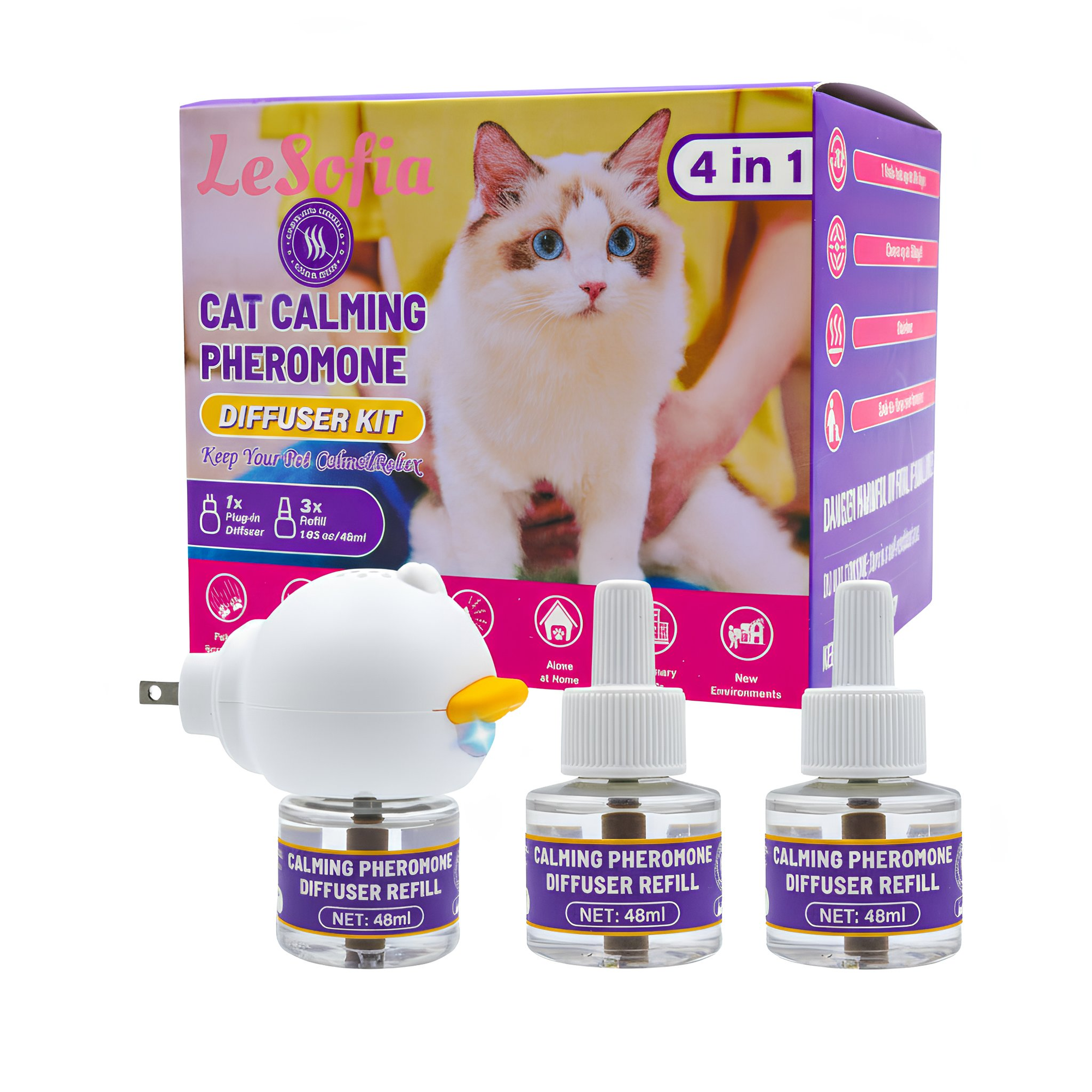 LeSofia Cat Calming Diffuser Kit – 4-in-1